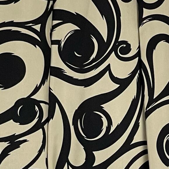 Talbots Black And Cream 100% Silk Pleated Party Event Skirt NWOT Size 4 - Picture 4 of 11